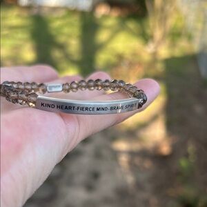 The Inspiration Co, Kind Heart Fierce Mind Brave Spirit Crystal Beaded Bracelet